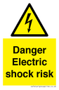 Electric shock risk with electrical warning triangle Text: 
